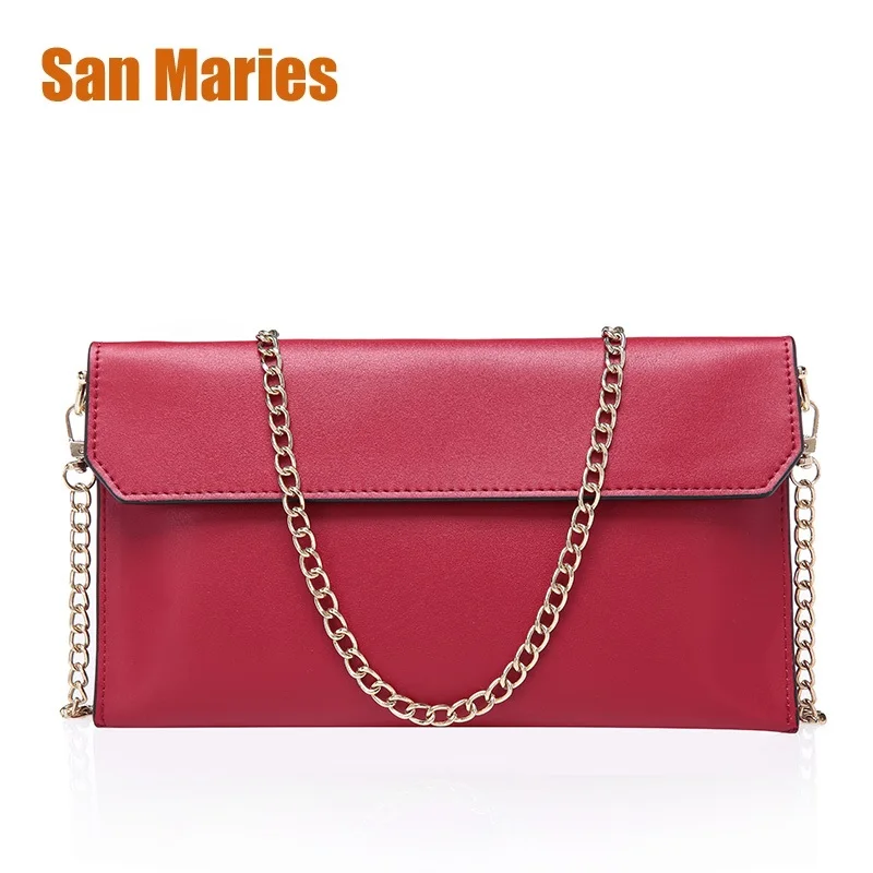 

San Maries Best Sell Clutch Purse Luxury Party Evening Bags Patent Leather Shoulder Bag for Women Chain Messenger Bag Clutches