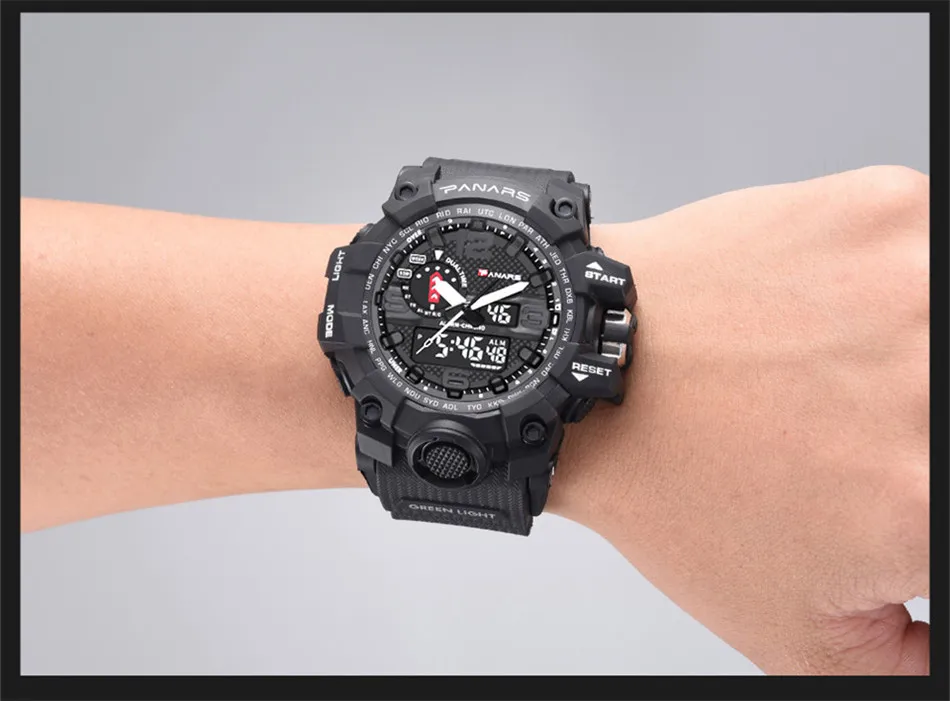 PANARS мужские спортивные часы G водонепроницаемый цифровой светодиодный S мужской шок военные электронные армейские наручные часы relogio masculino montre homme