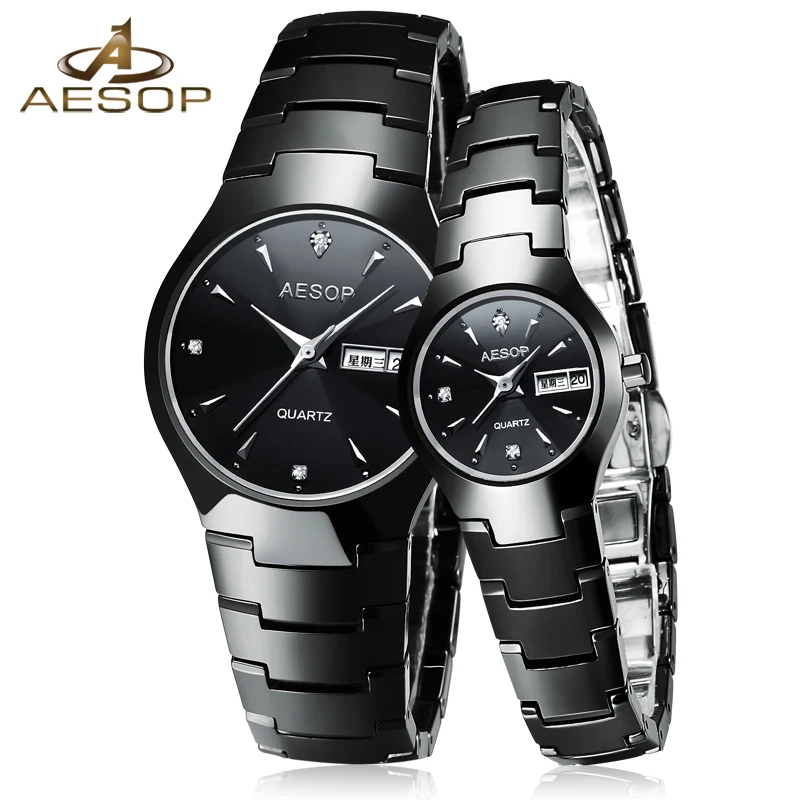 

AESOP Ceramic Sapphire Crystal Lovers Couple Quartz Watch Big And Small Size Wristwatch For Men Or Women Valentine's Day Gift