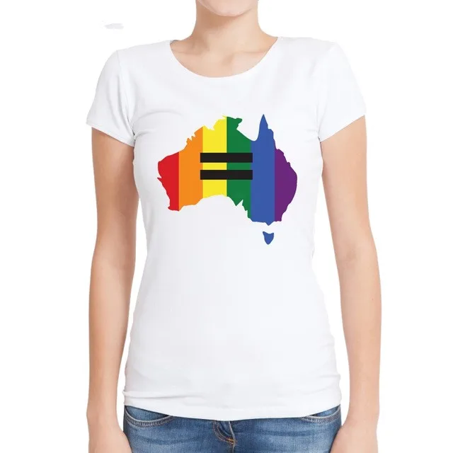 Equality Australia Women T Shirts Short Sleeve O Neck Tee Novelty Australia Map Printed T Shirt
