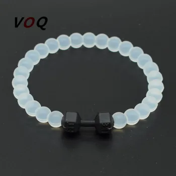 

VOQ New Silicone Dumbbell Bracelet Men Women Fitness Energy Sporty Bracelets Bangles For Women 2017 Fashion Jewelry