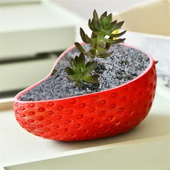 

Creative Strawberry Flowerpot Planter Resin Vase Flower Plant Succulents Container Bonsai Home Table Garden Decoration Ornament