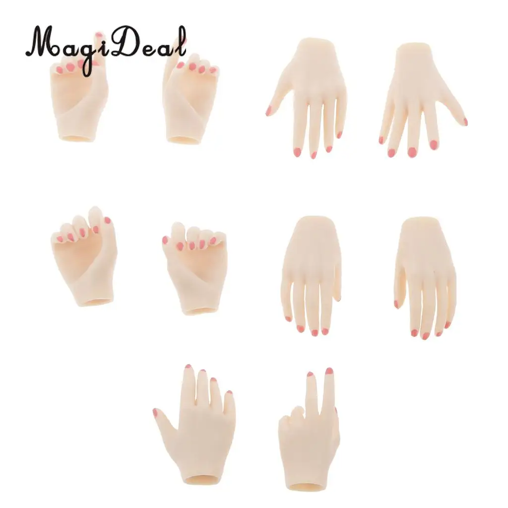 10Pcs PVC 1:6 Scale Womens Hand Models for 12 Inch Female Action Figure Body Dolls Children DIY Making Accs Toys