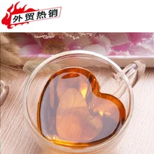 Рождественские украшения для дома 180 мл/240 мл в форме сердца, кофейная кружка с двойными стенками, прозрачная стеклянная бутылка, кружка в подарок