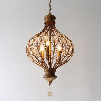 

Nordic Loft RH Crystal Chandelier Creative Vintage Crystal Dining Room Restaurant Decoration Hanging Light Free Shipping