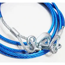 C027 Heavy Duty Tow Ropes 4M 5 Tons Wire Cable High Strength Safety Hook Steel Wire Trailer Car Emergency Towing Rope