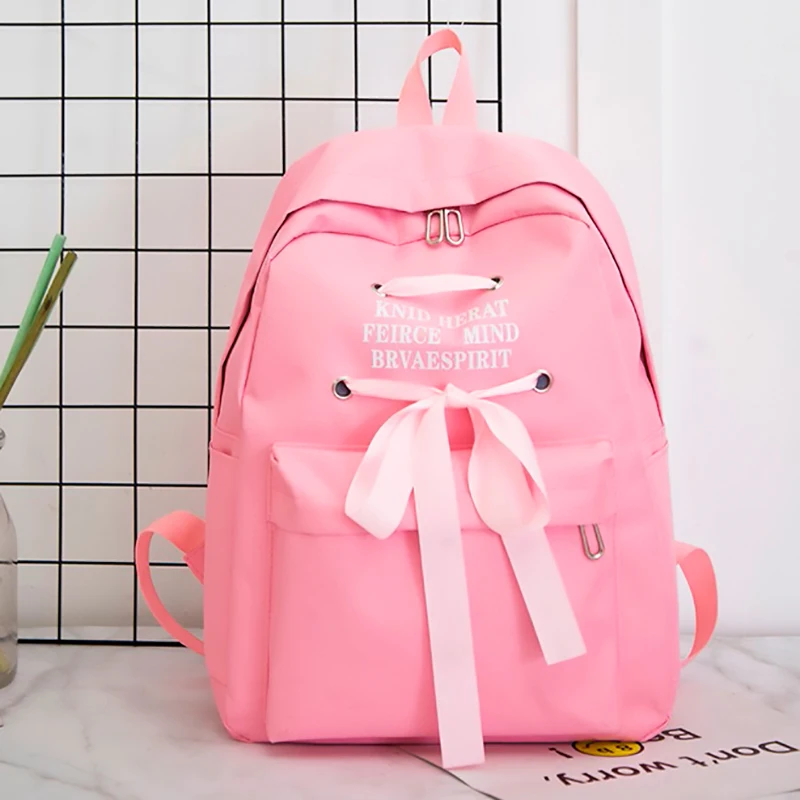 Ribbon Letter Backpack Women Backpack Best Leisure Travel Shoulder Bag