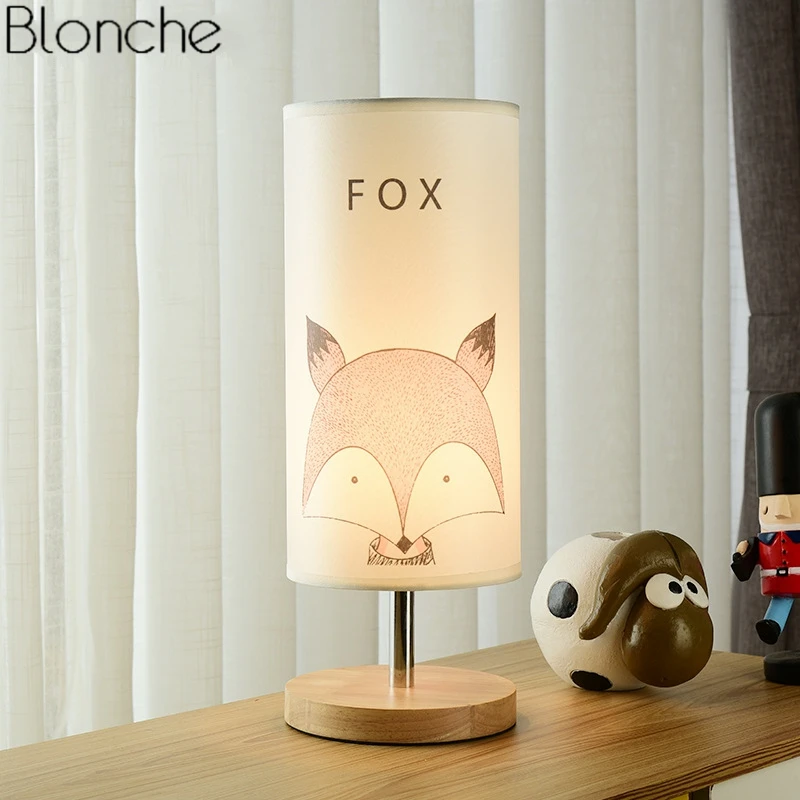 Günstig Moderne Nordic Holz Tisch Lampe Tier Studie Schreibtisch Leuchten Schlafzimmer Nacht Lampe Kinderzimmer Wohnkultur Stand Leuchte