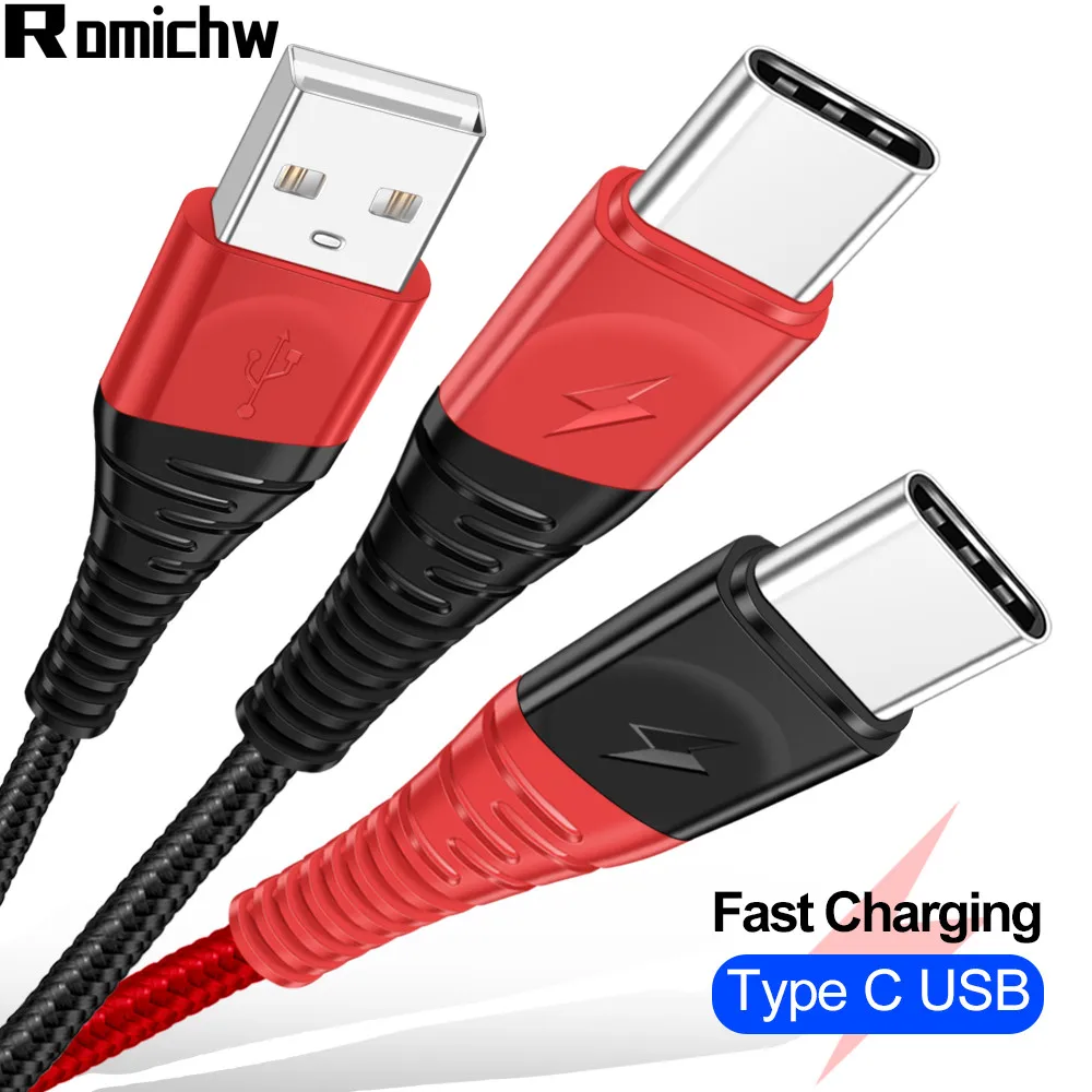 Кабель ROMICHW usb type C для быстрой зарядки USB-C кабель для samsung S10 Xiaomi huawei Redmi K20 Pro OnePlus 7 Pro usb type-C устройств