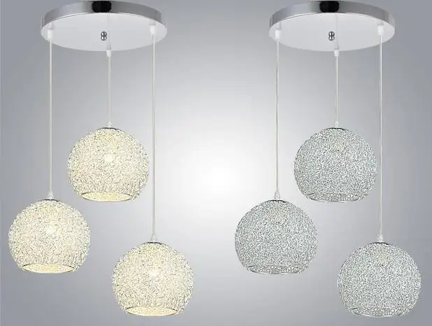 

Simple modern single 3-head aluminum ball pendant lights living room dining room bedroom hotel will pendant lamp FG291