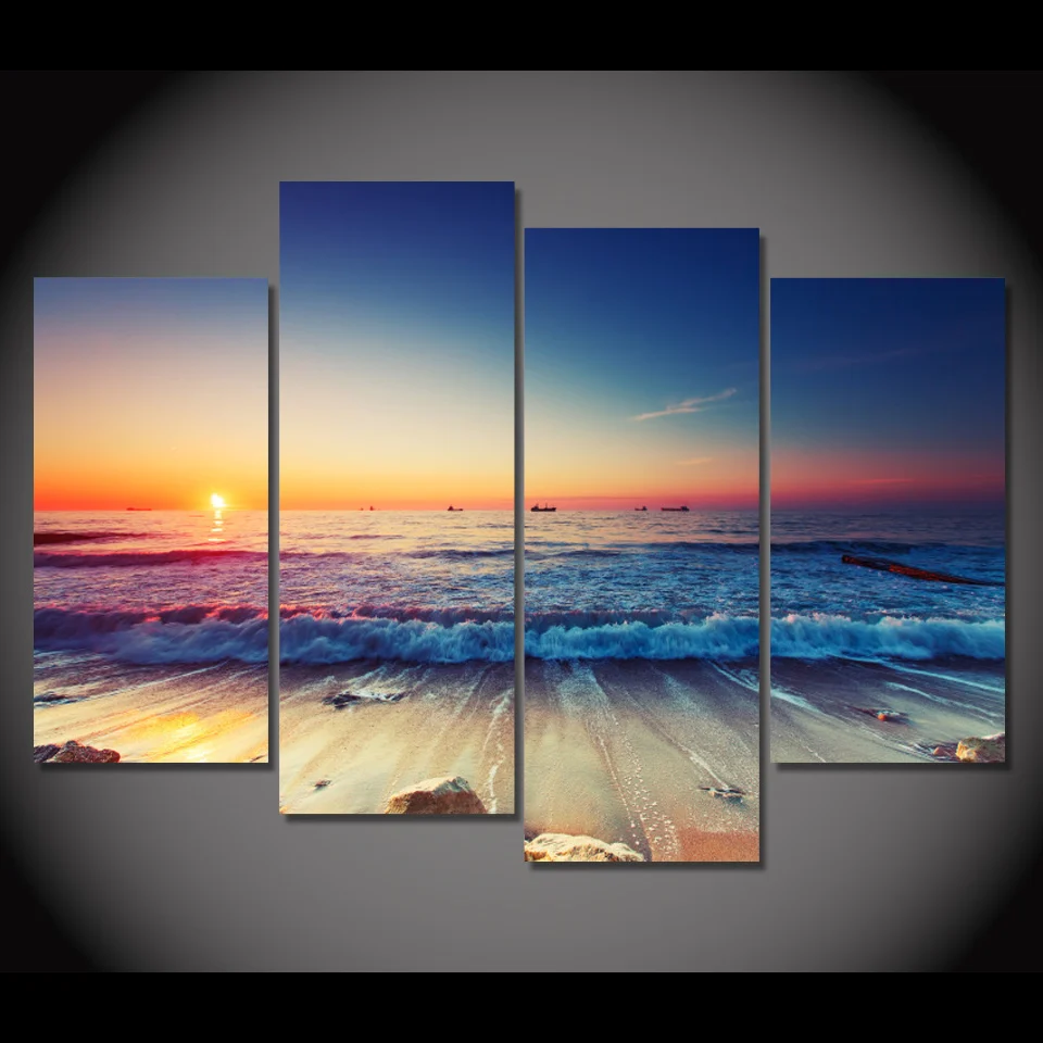 Hoge kwaliteit groothandel zonsondergang strand poster van chinese ...