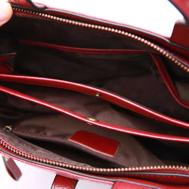  Rhyme Bag 2018 New Leather Simple Handbag Crocodile Pattern Suede Leather Women's Large Bag Shoulde