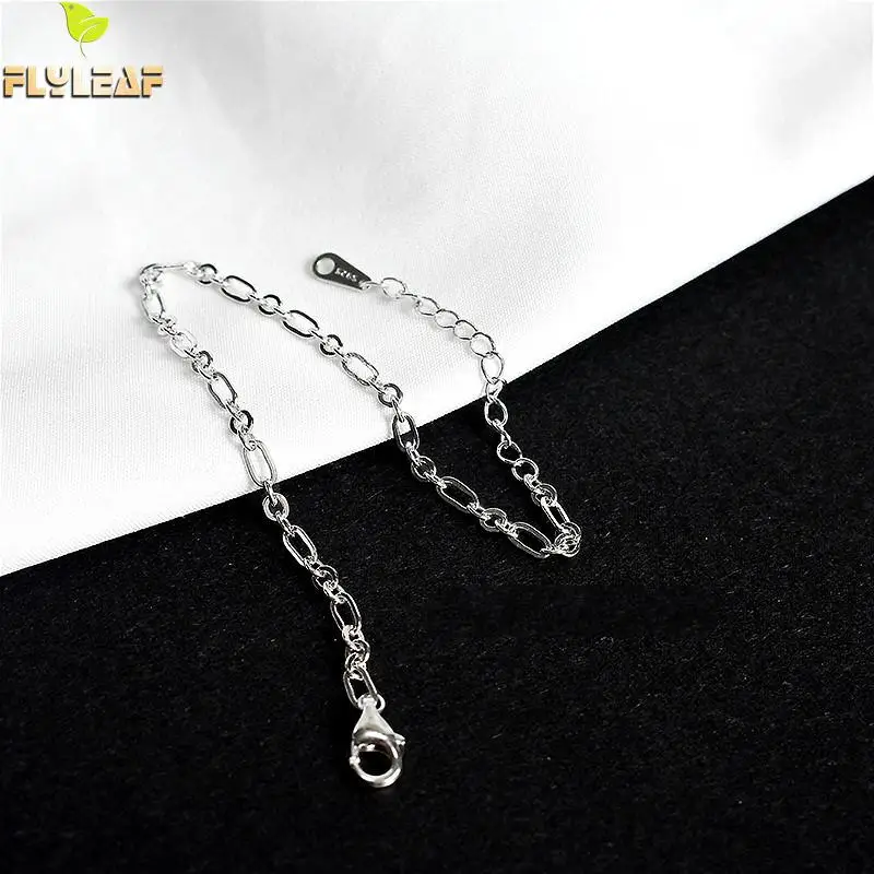 

Flyleaf Cross Chain Circle Real 925 Sterling Silver Bracelets For Women High Quality Fashion Fine Jewelry Bracelets & Bangles