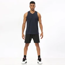 Дешевая мужская баскетбольная майка дышащая Студенческая спортивная баскетбольная футболка без рукавов тренировочная безрукавка