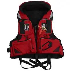 Взрослый Регулируемый плавучий помощь для плавания парусный спорт спасательный жилет для байдарок жилет консервант Красный L