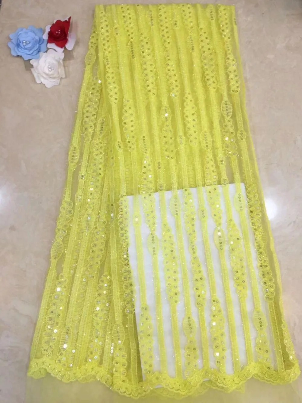 

NEW Embroidery Pearls Lace Fabric, Sequins beads Navy Blue Lace Material, African Lace Fabric 2019 High Quality Lace Pink, yello