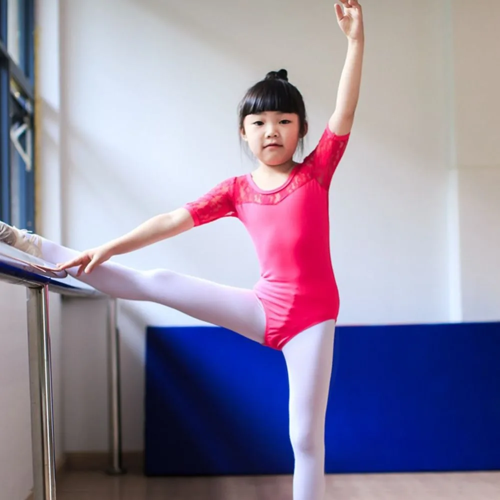 Kid Fille Gymnastique Ballet Danse Justaucorps Robe de Sport Body Coton Dancewear 