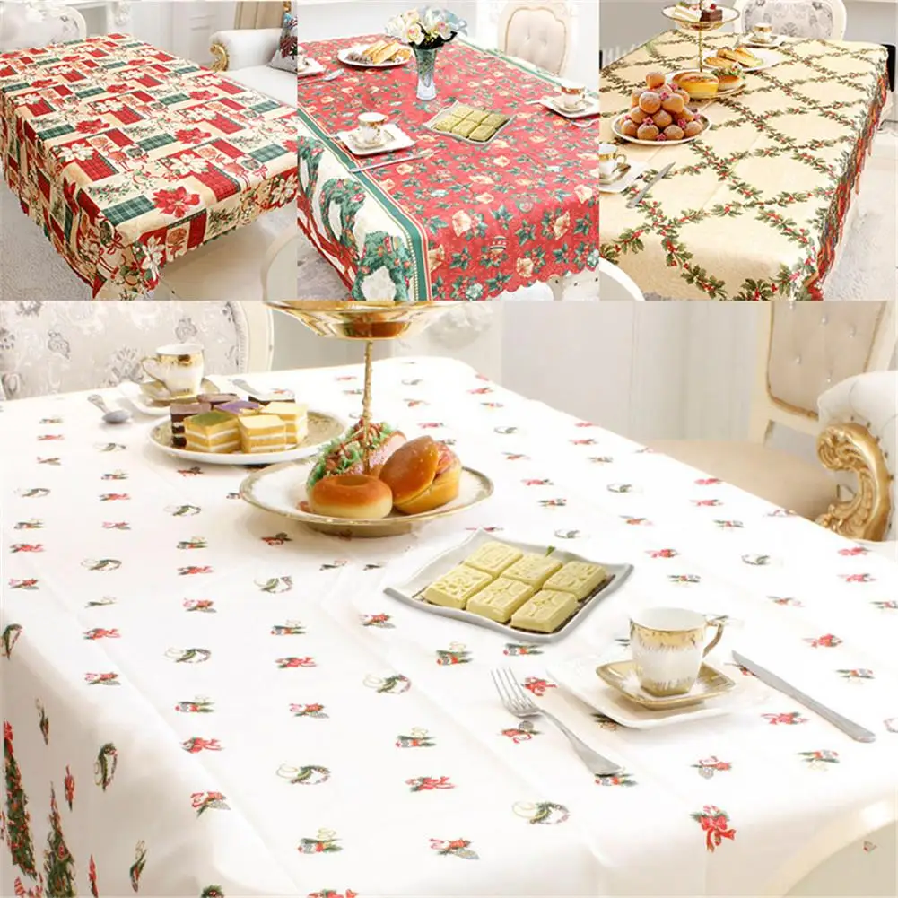 

Christmas Decor Fabric Art Tablecloth Table Runner Tea Table Rectangular Printed Innovative Christmas Kitchen Decoration