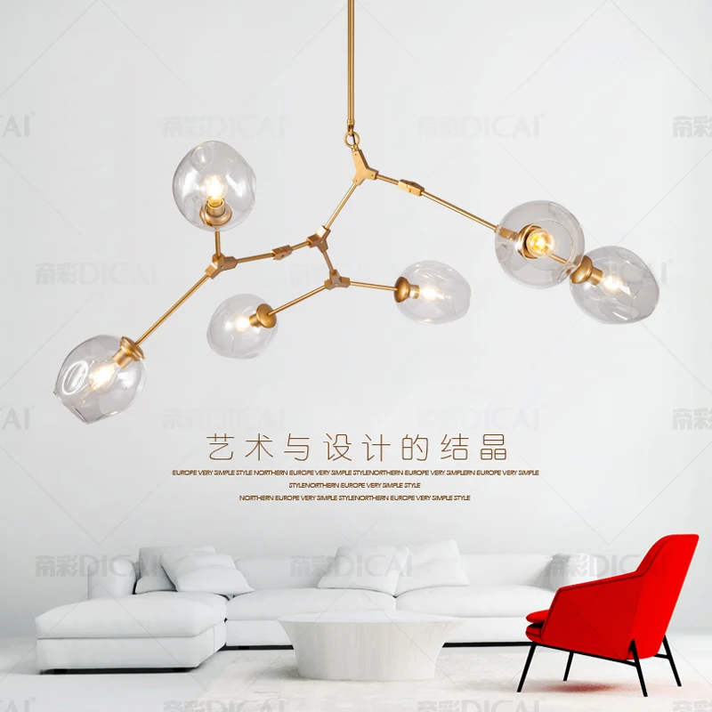 

gold chandeliers lights modern Branching Bubble 110v-240v chandelier lighting living room LED lamp