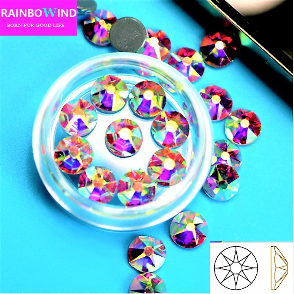 

New arrival, AAA Quality strass New Facted (8 big + 8 small) SS16 SS20 SS30 Crystal white AB Hotfix glitter Rhinestone free ship