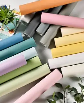 

Wallpaper self-adhesive bedroom sweet wallpaper waterproof PVC pure pigment color dormitory wall sticker furniture renovation