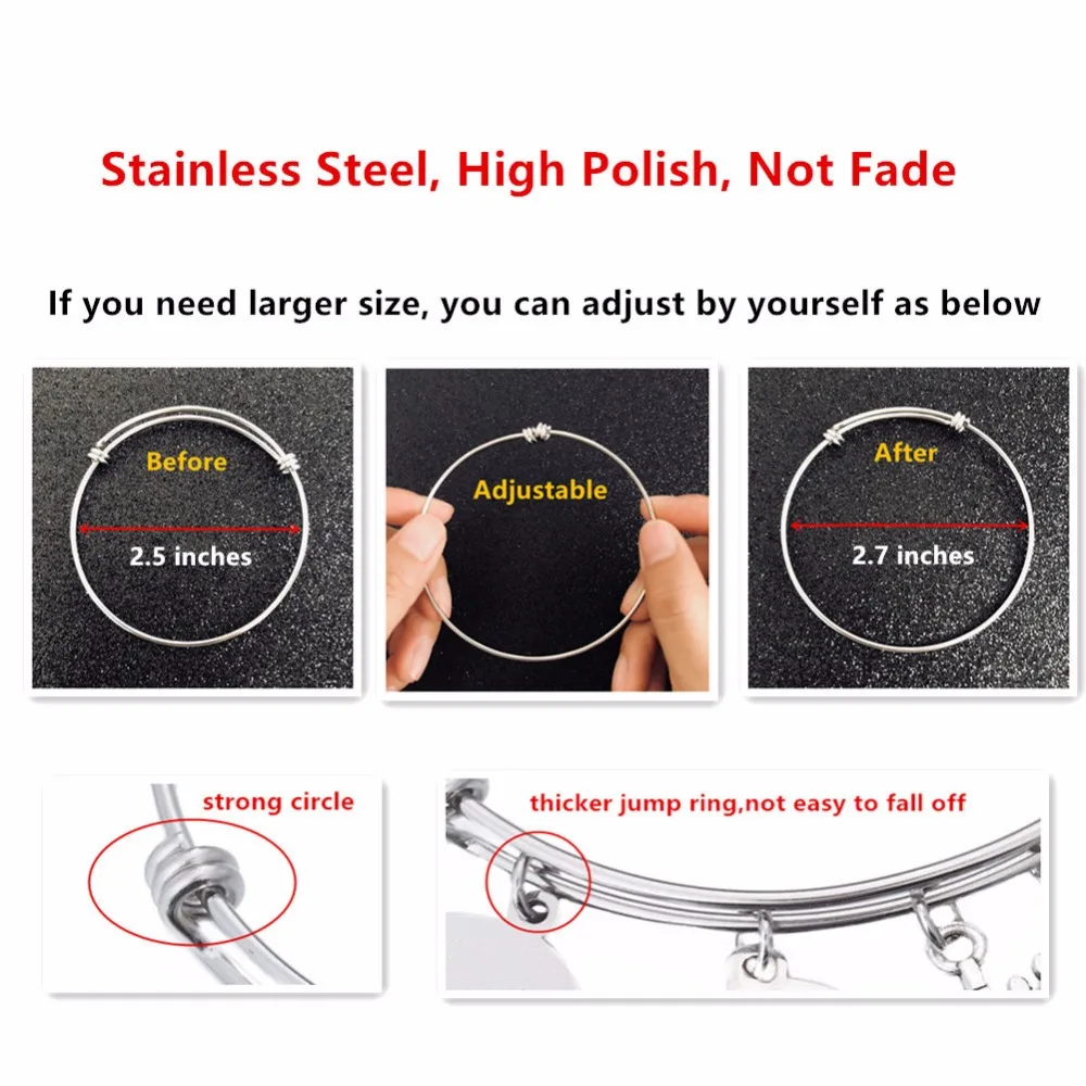 stainless steel expandable wire bangle