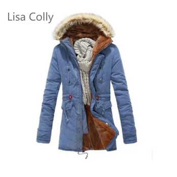 

Lisa Colly Men Winter Jacket outwear coat Hooded men warm Padded Parka cotton coat Thick faux fur outerwear coats