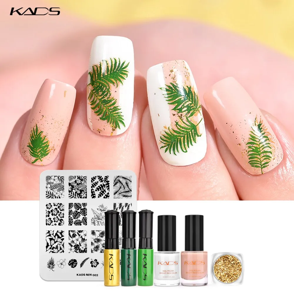 

KADS Nail Stamping Plates Set Geometry Flower Nail Art Stamp Template Manicure Image Plate Stencils Tool Stamping Polish Kits