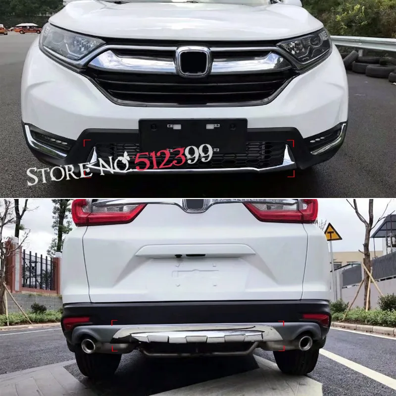 Для Honda CRV CR V 2017 2018 2019 ABS хромированный Передний + задний Задний защитный чехол под