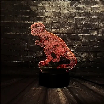 

Novel 2019 Animal Tattoo Dragon Jurassic Park Acrylic LED 7Color USB Charge Power Decor Room Table Mood Night Lamp Birthday toy