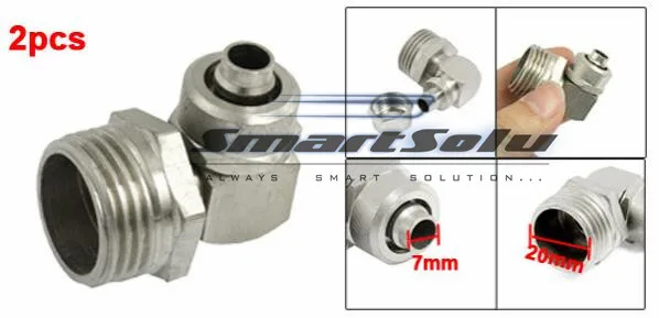 

Free shipping 2 Pcs 1/2" PT Thread Pneumatic Elbow Fittings Quick Connector Coupler 7mm x 10mm
