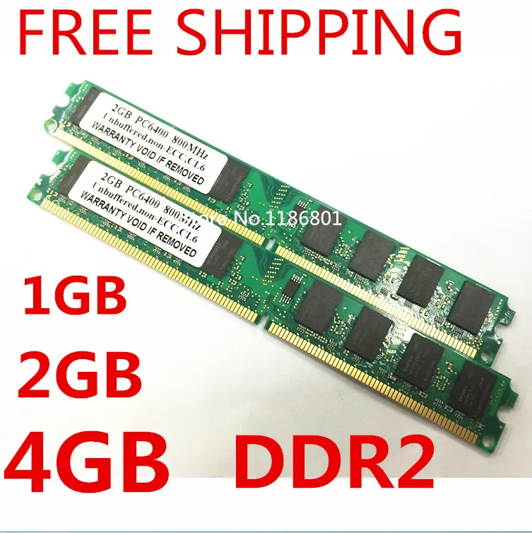  Wholesale Brand New Sealed DDR2 800 / PC2 6400 1GB 2GB 4GB Desktop RAM Memory compatible with DDR 2 667MHz / 533MHz In Stock 