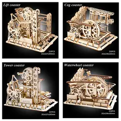 4 вида мраморный Run Game 3D Puzzle DIY Waterwheel деревянная модель Конструкторы сборки игрушка в подарок для детей и взрослых дропшиппинг