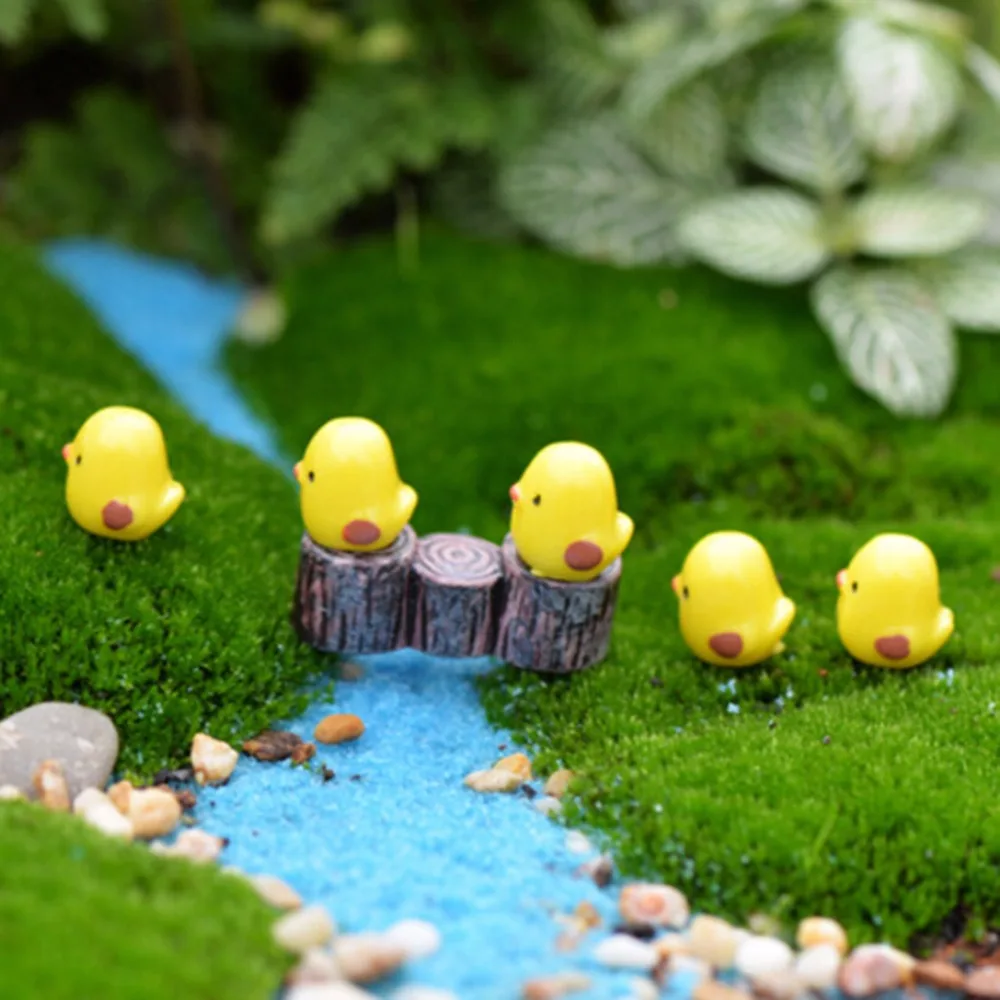 NEW 5Pcs Chicken Crafts Mini Fairy Garden Miniatures DIY Home Desktop Micro Moss Landscape Decorations Wholesale