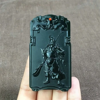 

Hetian jade jade fine material station Guan Gong brand pendant jade pendant hp25#