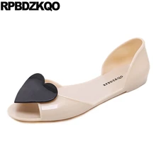 Сандалии дизайнер надевать дам обнаженный прозрачный женщин желе Китайский Голова рыбы Дешевая обувь фарфора сердце лето плоские мода последние отправка капель Мода красивая европейская весенняя осень