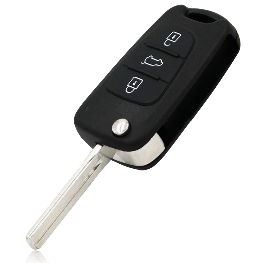 

3 Button Replacement Folding Flip Remote Key Shell Case Smart Car Key Housing For Kia Sorento Sportage Cerato Rio Uncut Blade