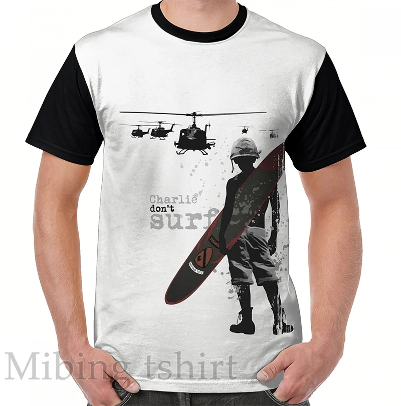 

Funny print men t shirt women Tops tee Charlie Dont Surf Graphic T-Shirt O-neck Short Sleeve Casual tshirts