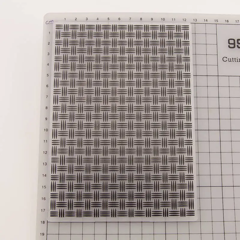 

12.7x17.8cm Line Texture Square Embossing folders Plastic Embossing Folder For Scrapbooking DIY Photo Album Card Template