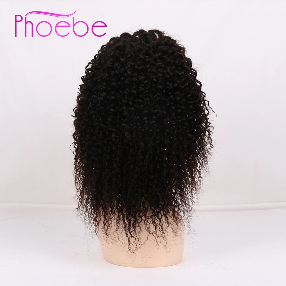 Phoebe волосы 4*4 100% человеческие кудрявые фронта человеческих волос Парики 10 &quot 22&quot