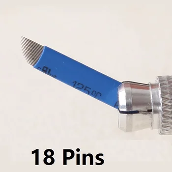 

100pcs 18Pins Manual Needle Blade Permanent Makeup Blades Needles Microblading Needle Blade 18 Prongs Eyebrow Pen Blades