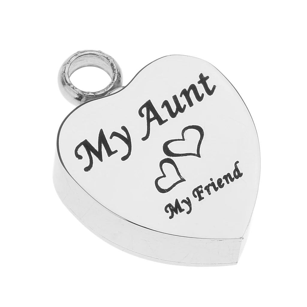 Stainless Steel Cremation My Friend Heart Urn Pendant Keepsake Memorial Charms Jewelry Fit Pendant