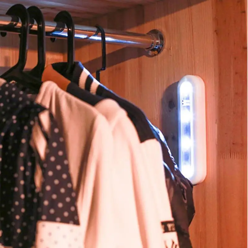 4 светодиодный прямоугольный сенсорный Ночной светильник с датчиком, шкаф, шкаф, светильник домашнее животное, лампа для кухонных шкафов, мини настенный светильник