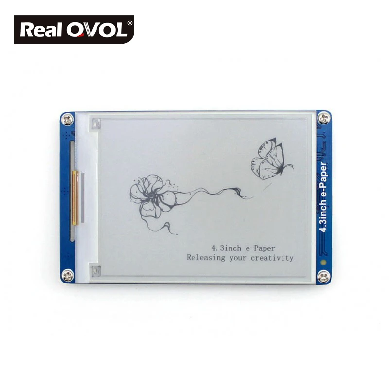

RealQvol 4.3inch e-Paper UART Module serial interface electronic paper display 4 grey level displaying, 800x600 resolution