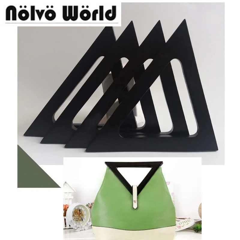 

10 Pairs=20 Pieces,24X15.5cm Oka Tree Black Triangle Wood Handle,Solid wood hand handle,Women bag purse handles frame Wholesale