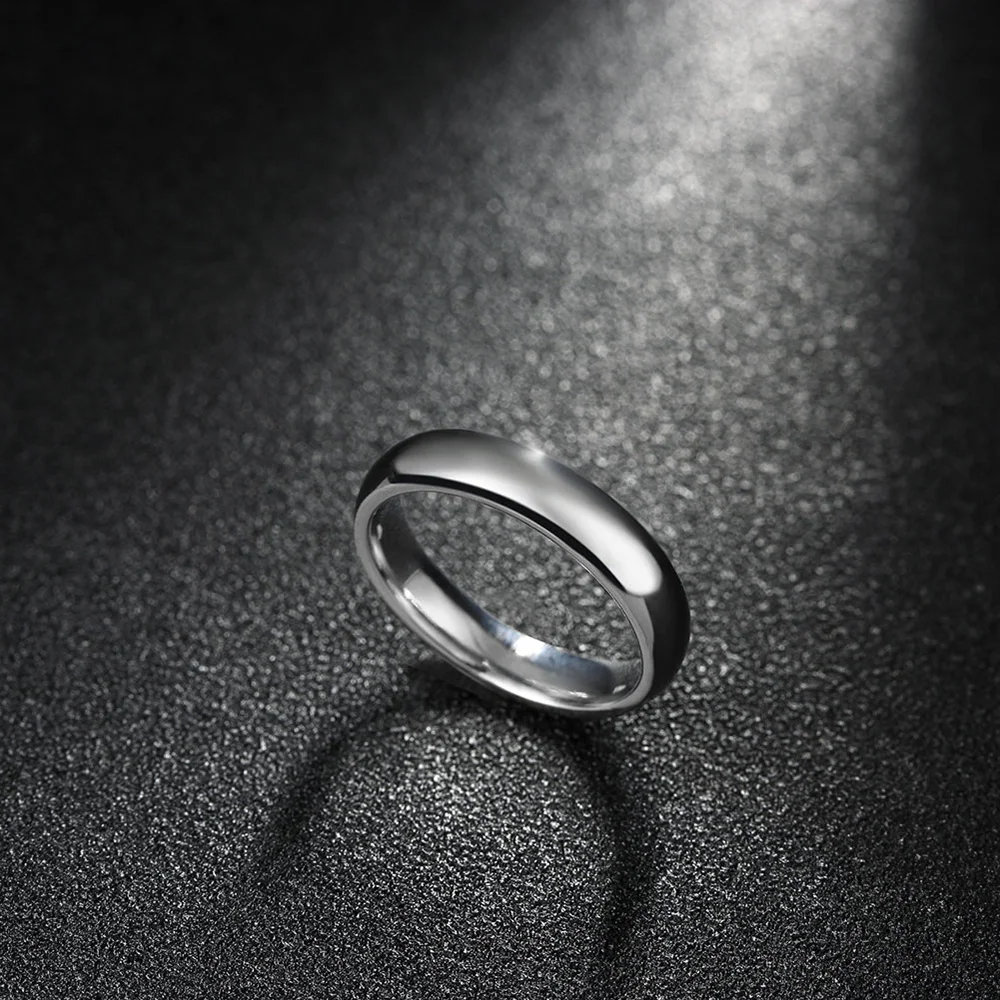 Hainon серебро/золото Цвет для женщин 316L нержавеющая сталь 4 мм черный цвет палец кольца ювелирные изделия Круглый для мужчин обручальное кольцо