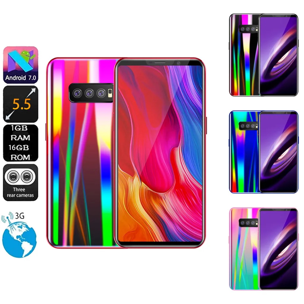

2019 S11 5.5Inch Dual SIM QuadCore 1G+16G Android 7.1 Smartphone Cell Phone Unlocked he appearance is cool, the gradient color s