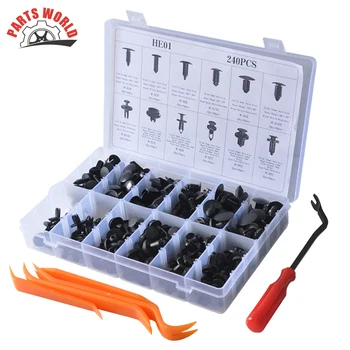 

240Pcs Auto Body Plastic Push Retainer Pin Rivet Fasteners Trim Car Moulding Clip Panel Retainer Clips