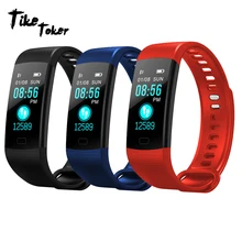 Тике Toker, спортивные часы браслет Для женщин Для мужчин светодио дный Водонепроницаемый Smart запястье сердечного ритма крови Давление шагомер часы для Android7
