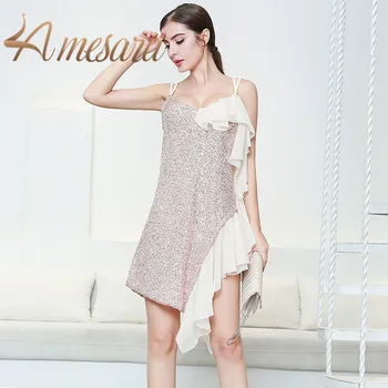 

2019 Women's Lace Floral V Neck Spaghetti Straps Backless Cocktail A-Line Dress for Party 319039-1